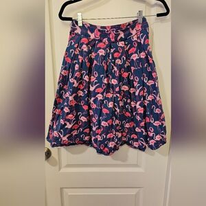 Dressever Women's Blue Midi Skirt Flamingo